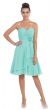Main image of Strapless Floral Accent Short Formal Bridesmaid Party Dress
